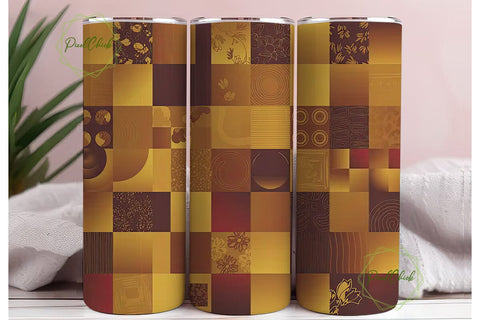 Autumn Patchwork 20oz Tumbler Wrap Sublimation PixelChick 