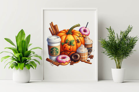 Autumn Patchwork Pumpkin Clipart Sublimation SVGArt 