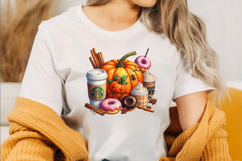 Autumn Patchwork Pumpkin Clipart Sublimation SVGArt 