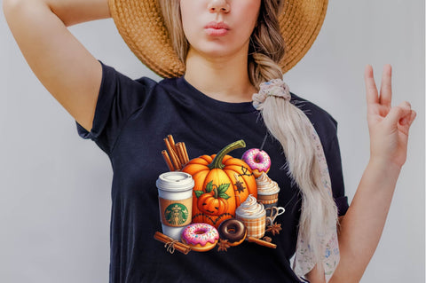 Autumn Patchwork Pumpkin Clipart Sublimation SVGArt 