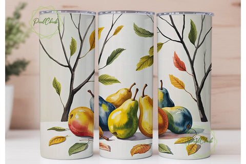 Autumn Pears 20oz Tumbler Wrap Sublimation PixelChick 