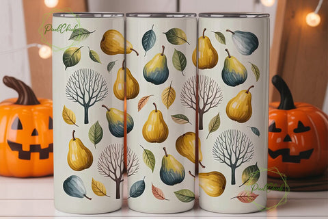 Autumn Pears 20oz Tumbler Wrap Sublimation PixelChick 
