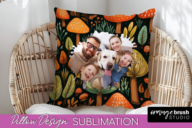 Autumn Photo Frame Pillow Sublimation - Add Your Picture Sublimation OrangeBrushStudio 