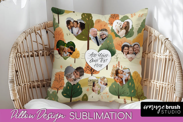 Autumn Photo Frame Pillow Sublimation - Add Your Picture Sublimation OrangeBrushStudio 