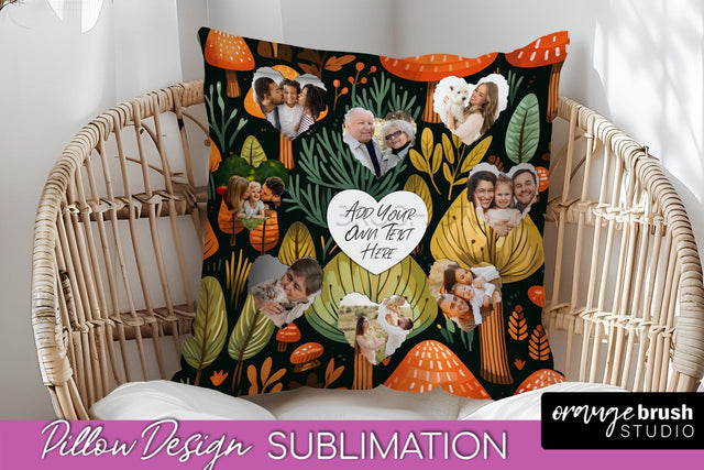 Autumn Photo Frame Pillow Sublimation - Add Your Picture Sublimation OrangeBrushStudio 
