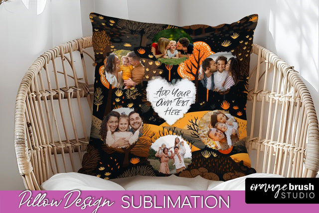 Autumn Photo Frame Pillow Sublimation - Add Your Picture Sublimation OrangeBrushStudio 