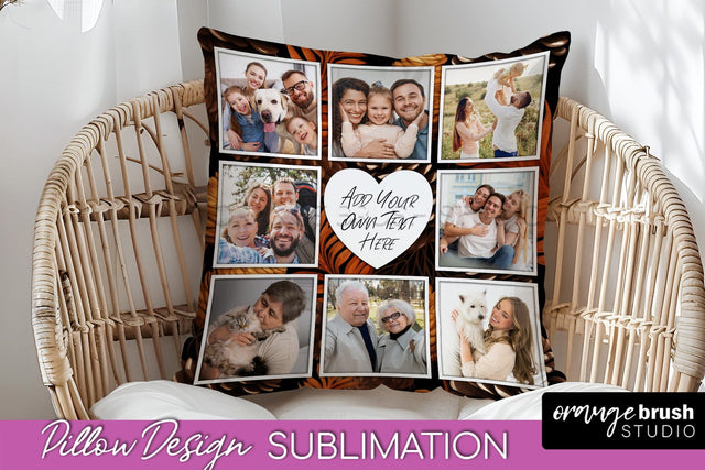 Autumn Photo Frame Pillow Sublimation - Add Your Picture Sublimation OrangeBrushStudio 