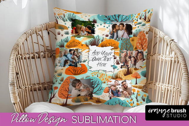 Autumn Photo Frame Pillow Sublimation - Add Your Picture Sublimation OrangeBrushStudio 