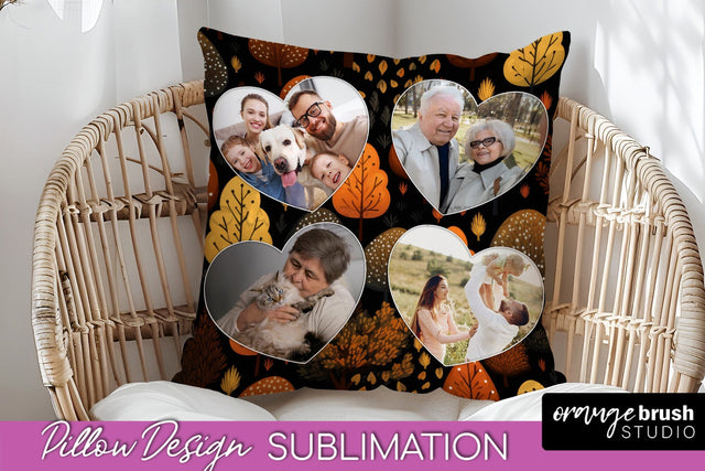 Autumn Photo Frame Pillow Sublimation - Add Your Picture Sublimation OrangeBrushStudio 