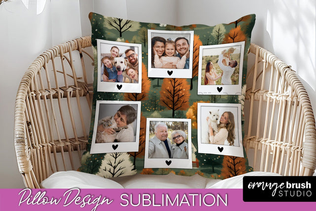 Autumn Photo Frame Pillow Sublimation - Add Your Picture Sublimation OrangeBrushStudio 
