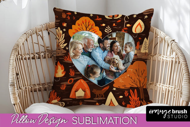 Autumn Photo Frame Pillow Sublimation - Add Your Picture Sublimation OrangeBrushStudio 