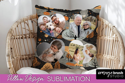 Autumn Photo Frame Pillow Sublimation - Add Your Picture Sublimation OrangeBrushStudio 