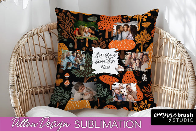 Autumn Photo Frame Pillow Sublimation - Add Your Picture Sublimation OrangeBrushStudio 