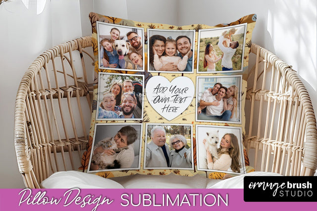 Autumn Photo Frame Pillow Sublimation - Add Your Picture Sublimation OrangeBrushStudio 