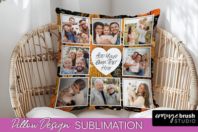 Autumn Photo Frame Pillow Sublimation - Add Your Picture Sublimation OrangeBrushStudio 