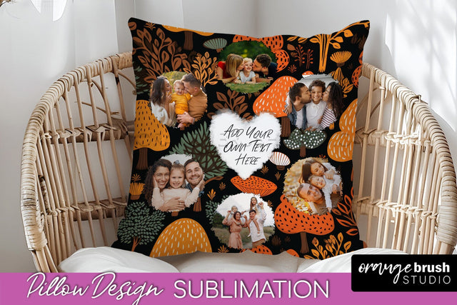 Autumn Photo Frame Pillow Sublimation - Add Your Picture Sublimation OrangeBrushStudio 