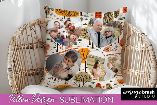 Autumn Photo Frame Pillow Sublimation - Add Your Picture Sublimation OrangeBrushStudio 
