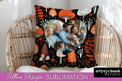 Autumn Photo Frame Pillow Sublimation - Add Your Picture Sublimation OrangeBrushStudio 