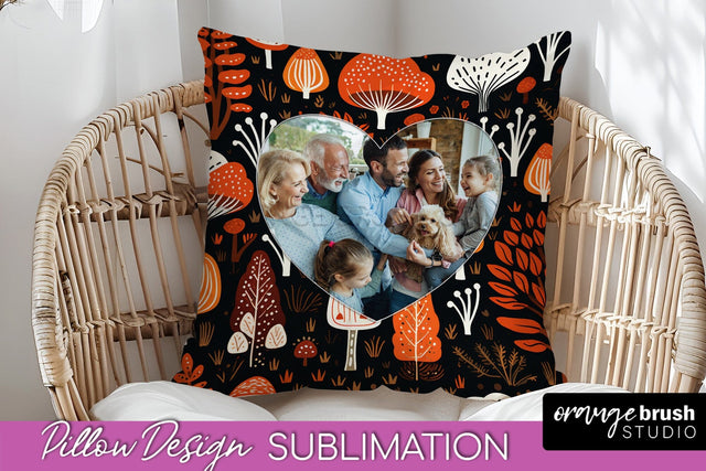 Autumn Photo Frame Pillow Sublimation - Add Your Picture Sublimation OrangeBrushStudio 