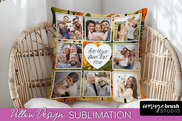 Autumn Photo Frame Pillow Sublimation - Add Your Picture Sublimation OrangeBrushStudio 