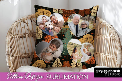 Autumn Photo Frame Pillow Sublimation - Add Your Picture Sublimation OrangeBrushStudio 