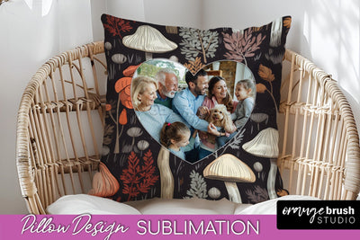 Autumn Photo Frame Pillow Sublimation - Add Your Picture Sublimation OrangeBrushStudio 