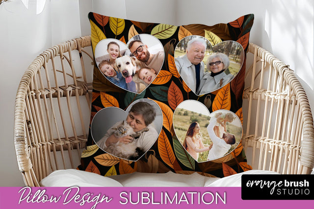 Autumn Photo Frame Pillow Sublimation - Add Your Picture Sublimation OrangeBrushStudio 