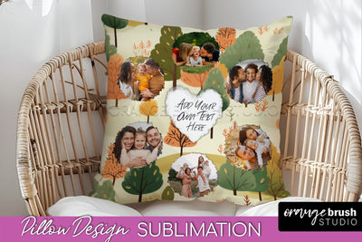 Autumn Photo Frame Pillow Sublimation - Add Your Picture Sublimation OrangeBrushStudio 