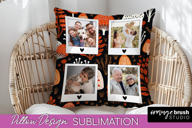 Autumn Photo Frame Pillow Sublimation - Add Your Picture Sublimation OrangeBrushStudio 