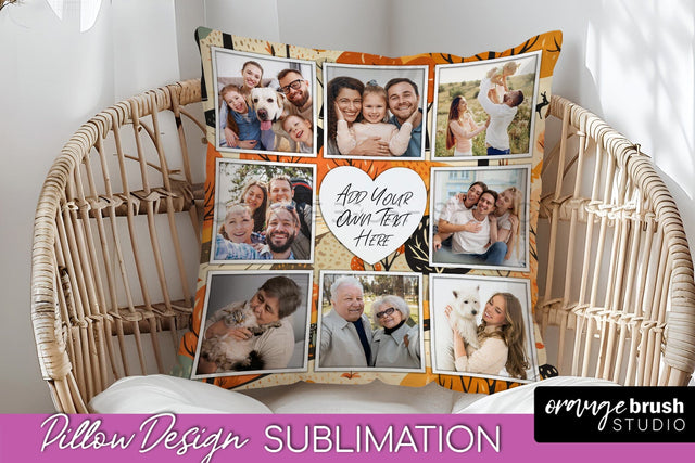 Autumn Photo Frame Pillow Sublimation - Add Your Picture Sublimation OrangeBrushStudio 