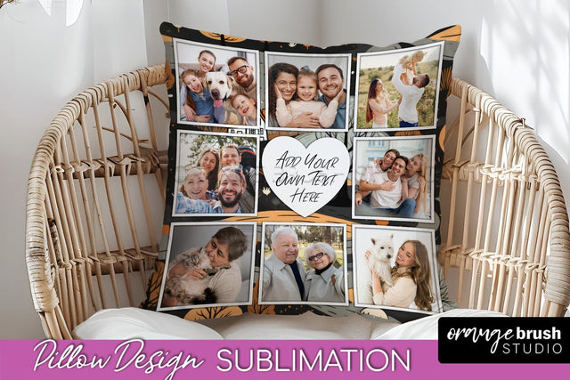 Autumn Photo Frame Pillow Sublimation - Add Your Picture Sublimation OrangeBrushStudio 