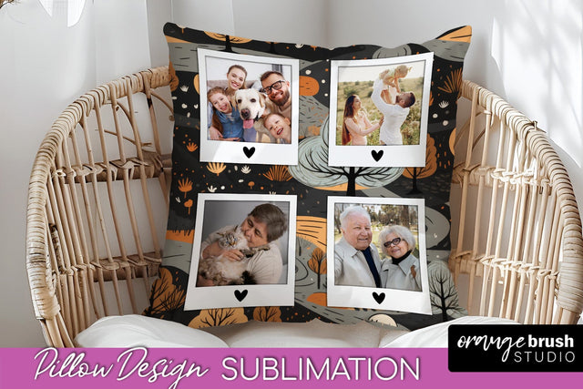 Autumn Photo Frame Pillow Sublimation - Add Your Picture Sublimation OrangeBrushStudio 