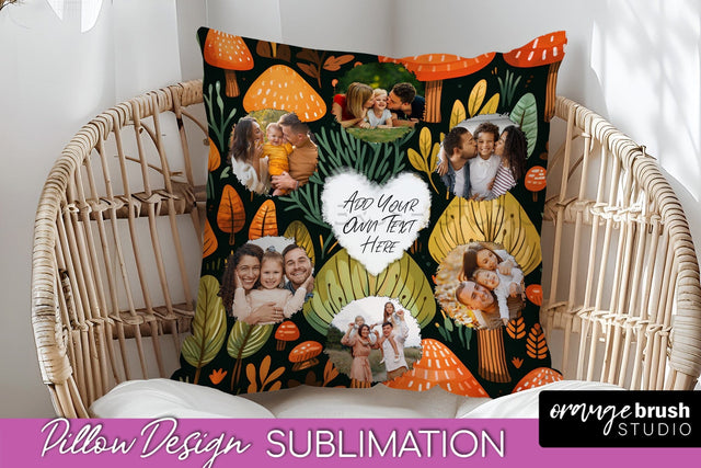 Autumn Photo Frame Pillow Sublimation - Add Your Picture Sublimation OrangeBrushStudio 