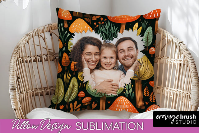 Autumn Photo Frame Pillow Sublimation - Add Your Picture Sublimation OrangeBrushStudio 