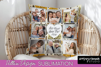 Autumn Photo Frame Pillow Sublimation - Add Your Picture Sublimation OrangeBrushStudio 