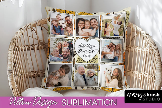 Autumn Photo Frame Pillow Sublimation - Add Your Picture Sublimation OrangeBrushStudio 