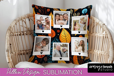 Autumn Photo Frame Pillow Sublimation - Add Your Picture Sublimation OrangeBrushStudio 