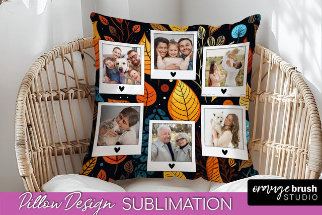 Autumn Photo Frame Pillow Sublimation - Add Your Picture Sublimation OrangeBrushStudio 