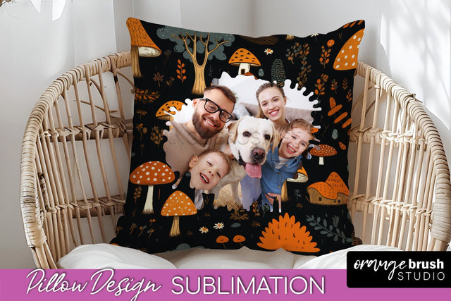 Autumn Photo Frame Pillow Sublimation - Add Your Picture Sublimation OrangeBrushStudio 