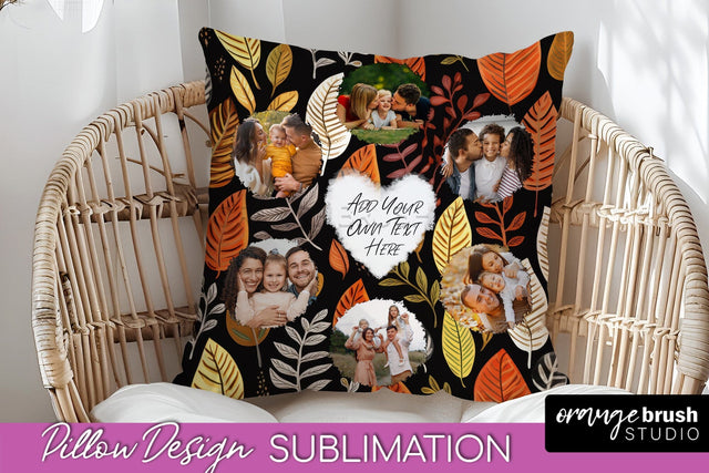Autumn Photo Frame Pillow Sublimation - Add Your Picture Sublimation OrangeBrushStudio 