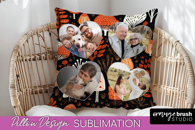Autumn Photo Frame Pillow Sublimation - Add Your Picture Sublimation OrangeBrushStudio 