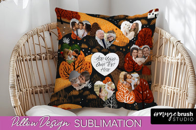 Autumn Photo Frame Pillow Sublimation - Add Your Picture Sublimation OrangeBrushStudio 