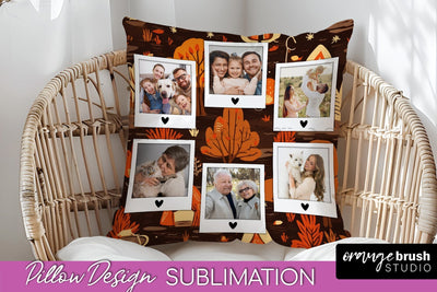 Autumn Photo Frame Pillow Sublimation - Add Your Picture Sublimation OrangeBrushStudio 