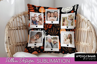 Autumn Photo Frame Pillow Sublimation - Add Your Picture Sublimation OrangeBrushStudio 
