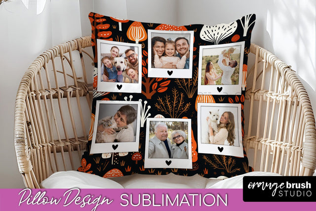 Autumn Photo Frame Pillow Sublimation - Add Your Picture Sublimation OrangeBrushStudio 