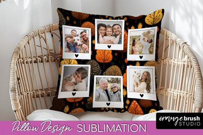 Autumn Photo Frame Pillow Sublimation - Add Your Picture Sublimation OrangeBrushStudio 