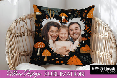 Autumn Photo Frame Pillow Sublimation - Add Your Picture Sublimation OrangeBrushStudio 
