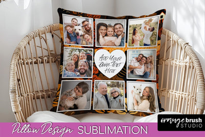 Autumn Photo Frame Pillow Sublimation - Add Your Picture Sublimation OrangeBrushStudio 