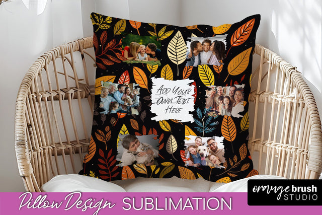Autumn Photo Frame Pillow Sublimation - Add Your Picture Sublimation OrangeBrushStudio 