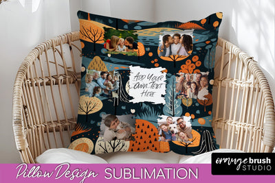 Autumn Photo Frame Pillow Sublimation - Add Your Picture Sublimation OrangeBrushStudio 